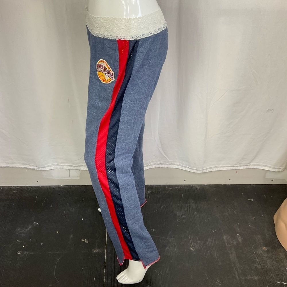 Harlem Globetrotters Blue Red Lace Waist Jersey Pants Joggers Size M - Picture 4 of 10